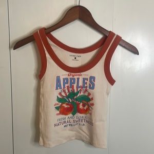 Orange/Red Ribbed Cropped Vintage Vibe Tank